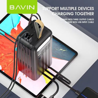 BAVIN Y-PC053 Heavy-Duty Powerbank w/ Built-In Cable & LED Light