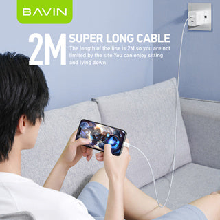 BAVIN U-CB322 60W PD Fast Charging Cable | Nylon Braided Type-C to Type-C Data Cable 1m/2m for Laptop & Mobile Phone