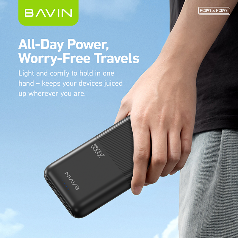 BAVIN Y-PC091 20000mAh Portable Powerbank Quick Charging w/ Dual Input & USB Output