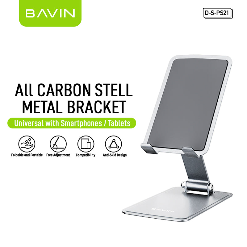 BAVIN PS21 Foldable Phone Stand Universal Tablet Mount Desktop Holder Adjustable Metal