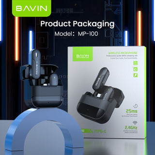 BAVIN H-MP-XX Wireless Lavalier Microphone for iPhone & Android