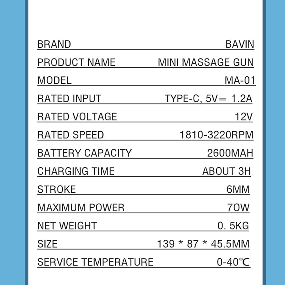BAVIN Z-MA01 Mini Muscle Massage Gun