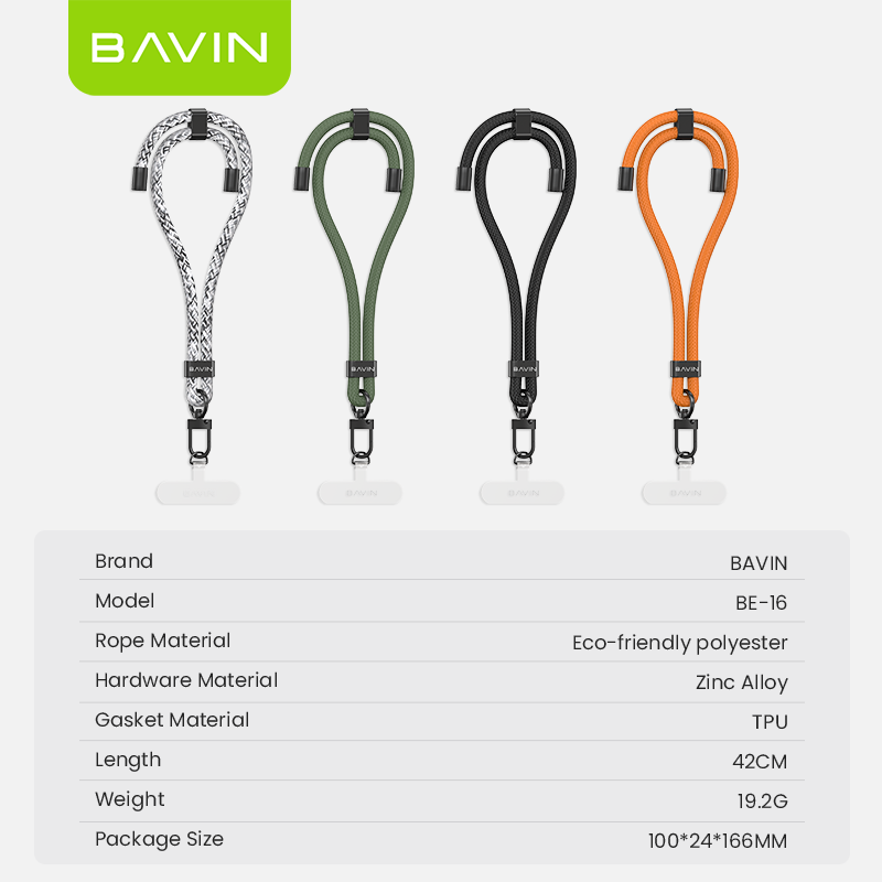 BAVIN E-BE16 Adjustable Phone Lanyard Wrist Strap for Anti-Loss & Fall Prevention