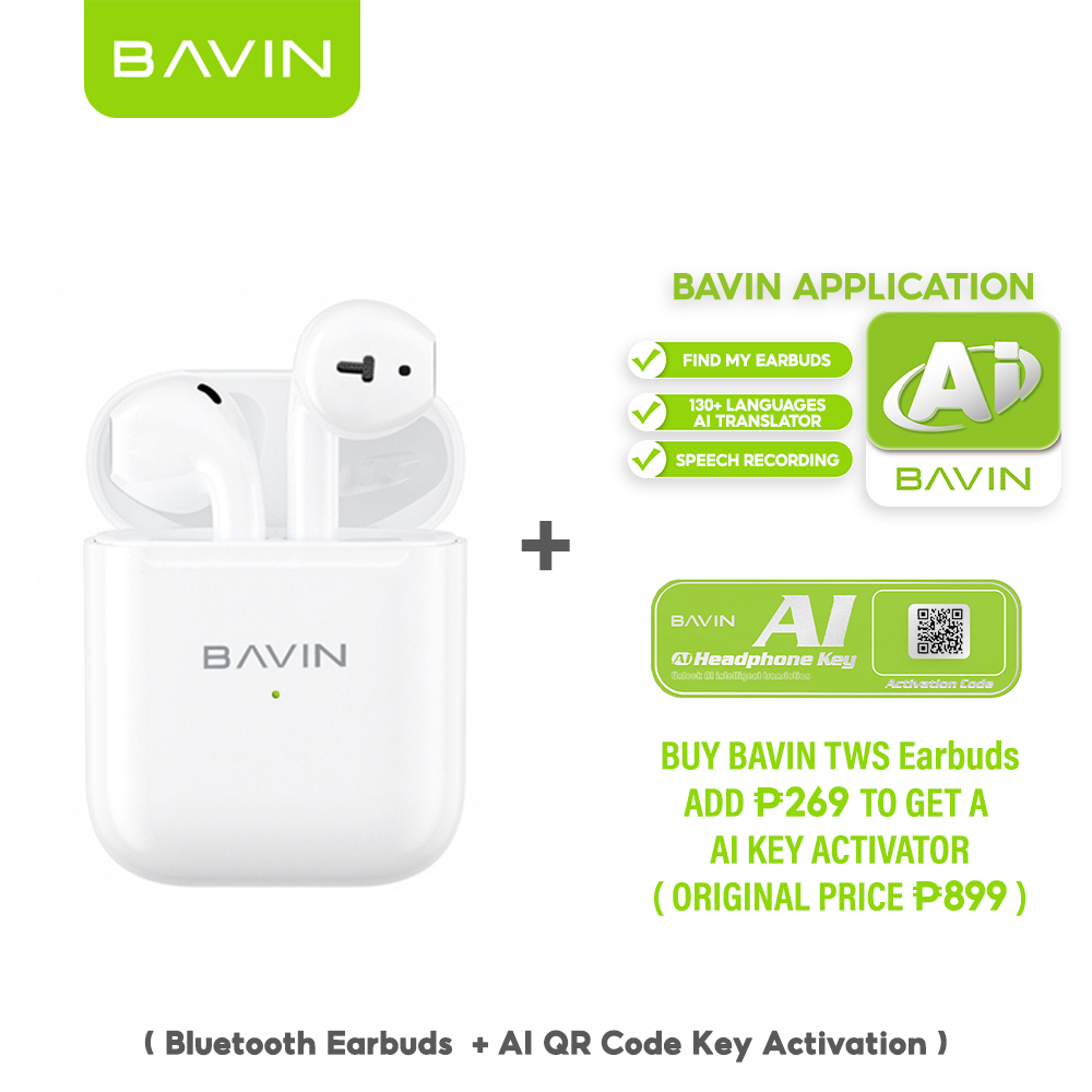 BAVIN BA32 Bluetooth Wireless Earbuds High Stereo Sound & Touch Control | TWS AI Smart QR Code