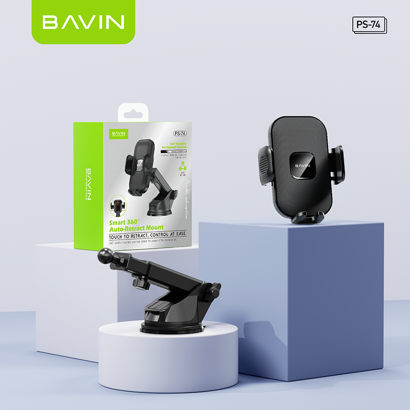 BAVIN D-S-PS74 Auto Suction Car Mount w/ 360° Rotation & Auto Lock