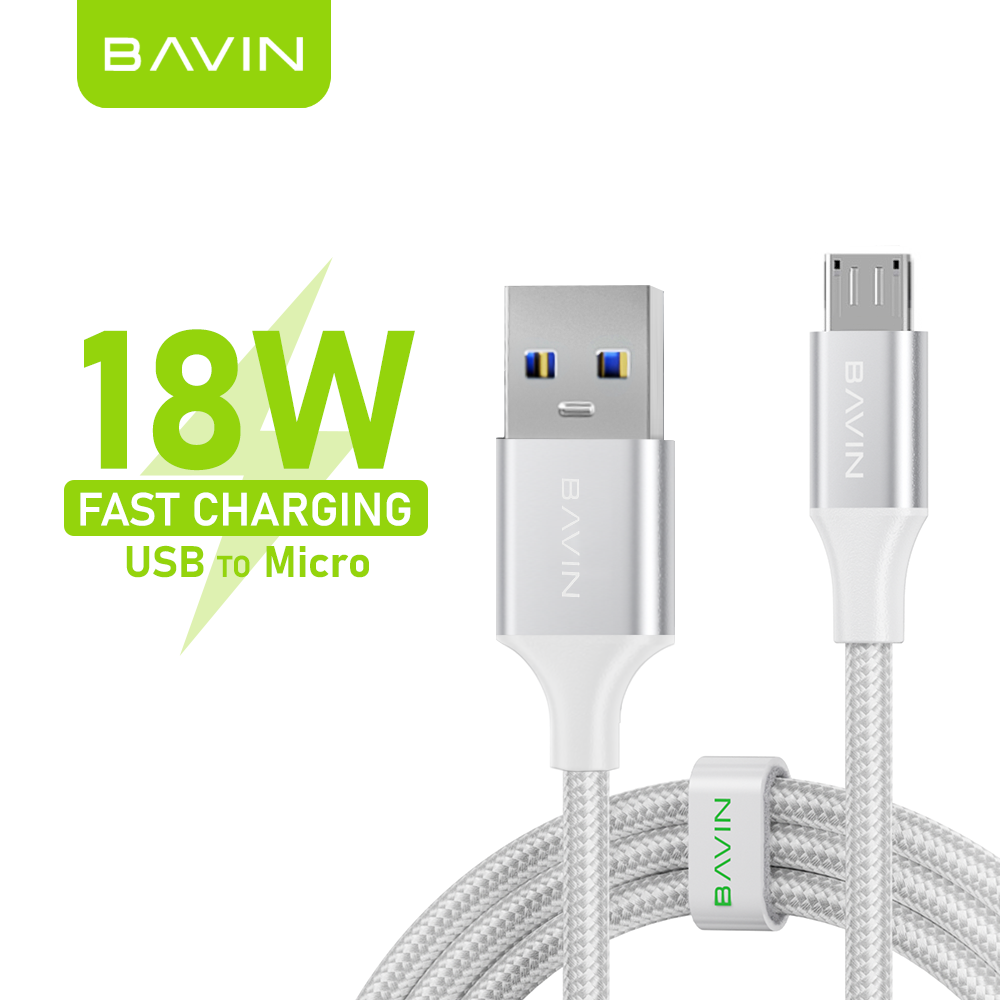 BAVIN U-CB201-XX QC3.0 Fast Charging 0.5 / 1 / 1.5 / 2MCable Nylon Braided Wire For iPh Micro & Type-C