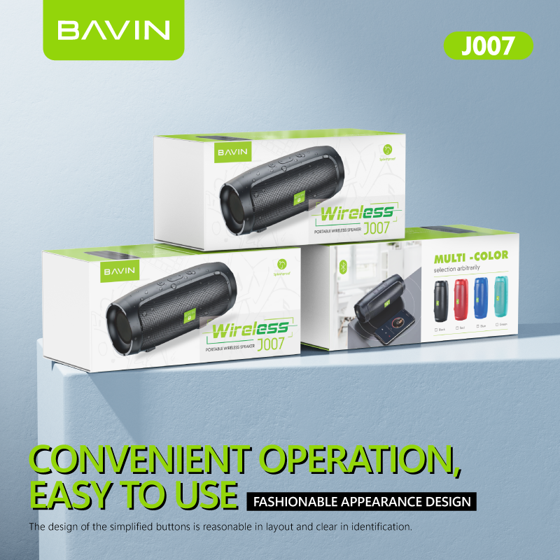 BAVIN DV-J007 Portable Splashproof Bluetooth Speaker w/ TF & USB Port