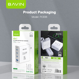 BAVIN C-PC936 140W GaN Fast Multi-Port Charger for Laptop, Phone & Tablet