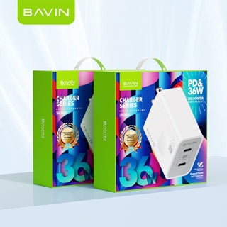 BAVIN C-PC859-XX 36W Dual Port Fast Charger w/ Data Cable