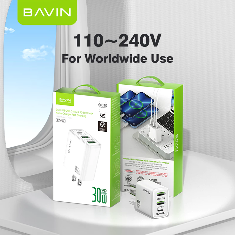BAVIN C-PC907 30W PD Fast Charger Multi Port Adapter