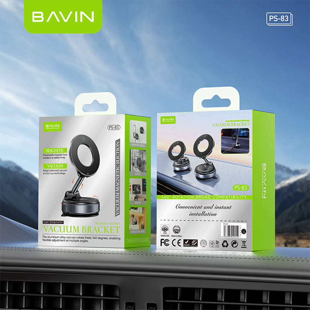 BAVIN D-S-PS83 Magnetic Car Mount Dashboard / Windshield Holder w/ 360° Rotation for Smartphones