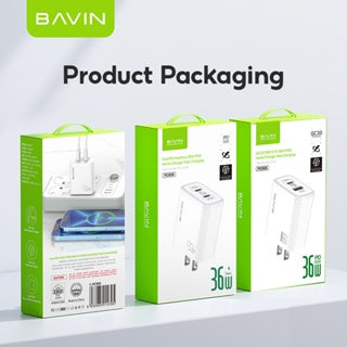 BAVIN PC908 / PC909 36W Dual Port Fast Charging Adaptor USB-C Port + USB Port QC 3.0 for Laptop Supports & iPhone 17