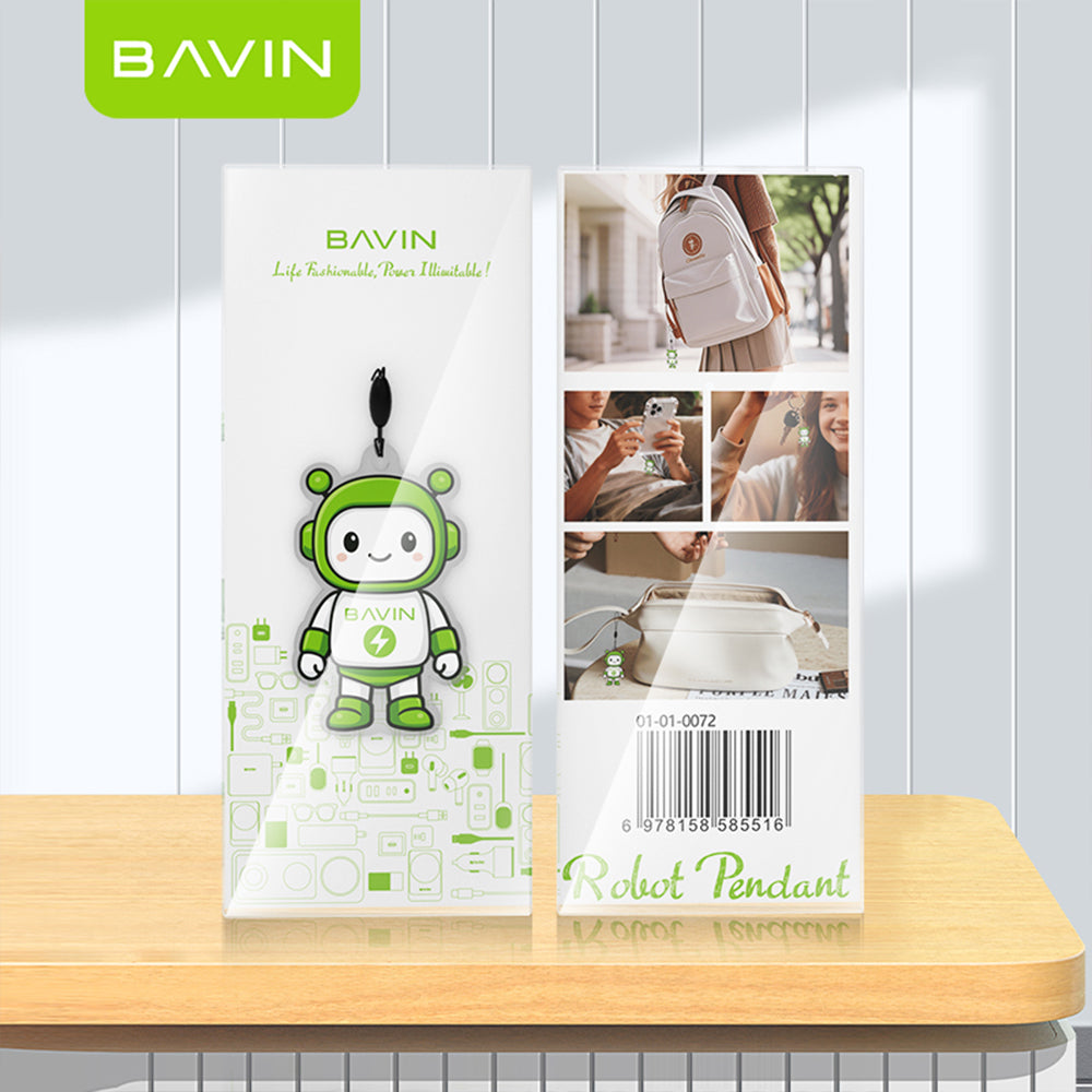 BAVIN Acrylic Transparent Robot Design Pendant Keychain Cute Accessory for Phone, Bag & Key Holder