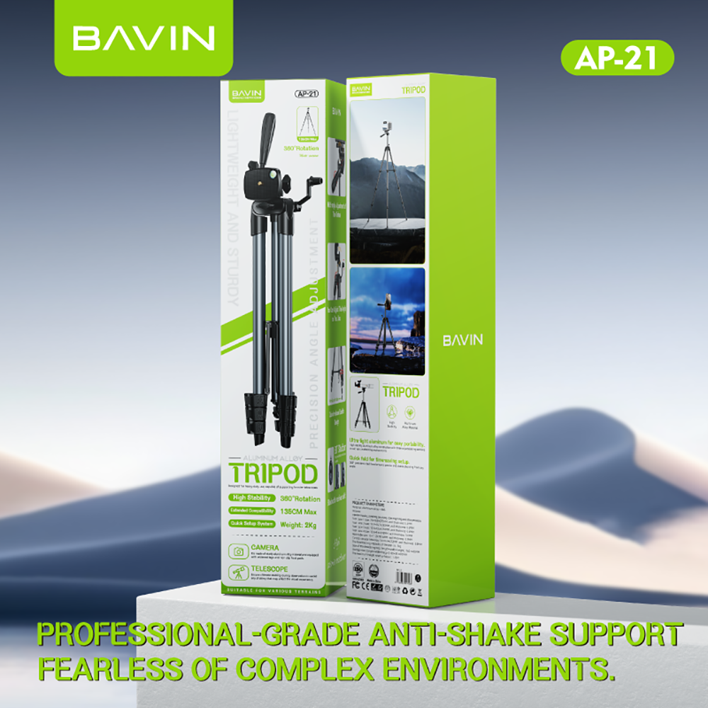 BAVIN D-Z-P21 Wireless Tripod with Bluetooth Remote for Camera & Phone