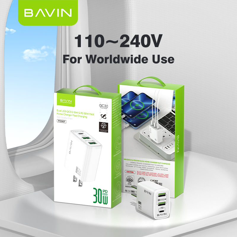 BAVIN C-PC907 30W PD Fast Charger Multi Port Adapter