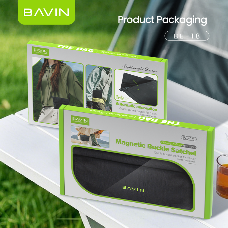 BAVIN E-BE18 Ultra-Thin Hanging Grid Bag w/Magnetic Buckle 5 Pockets & Splash-Proof Design