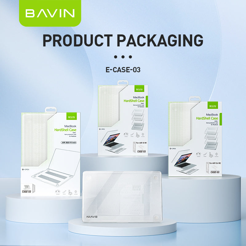 BAVIN E-C03-XX Laptop Hard-Shell Case Transparent Suitable For MacBook Air 13.3" 13.6" 15" Pro M1/M2