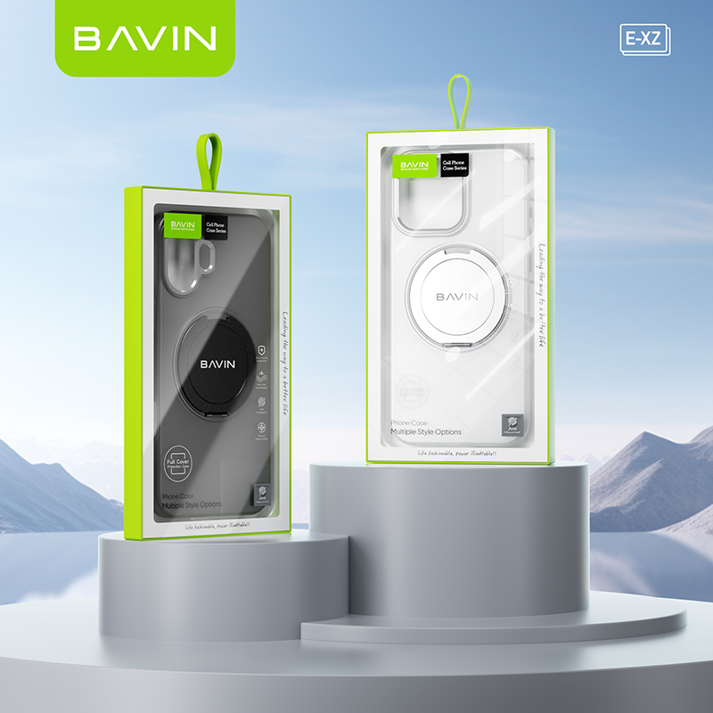 BAVIN XZ Magnetic Wireless Phone Case w/ 360° Rotation Metal Ring Stand Metal Foldable for iPh 13-16 Series