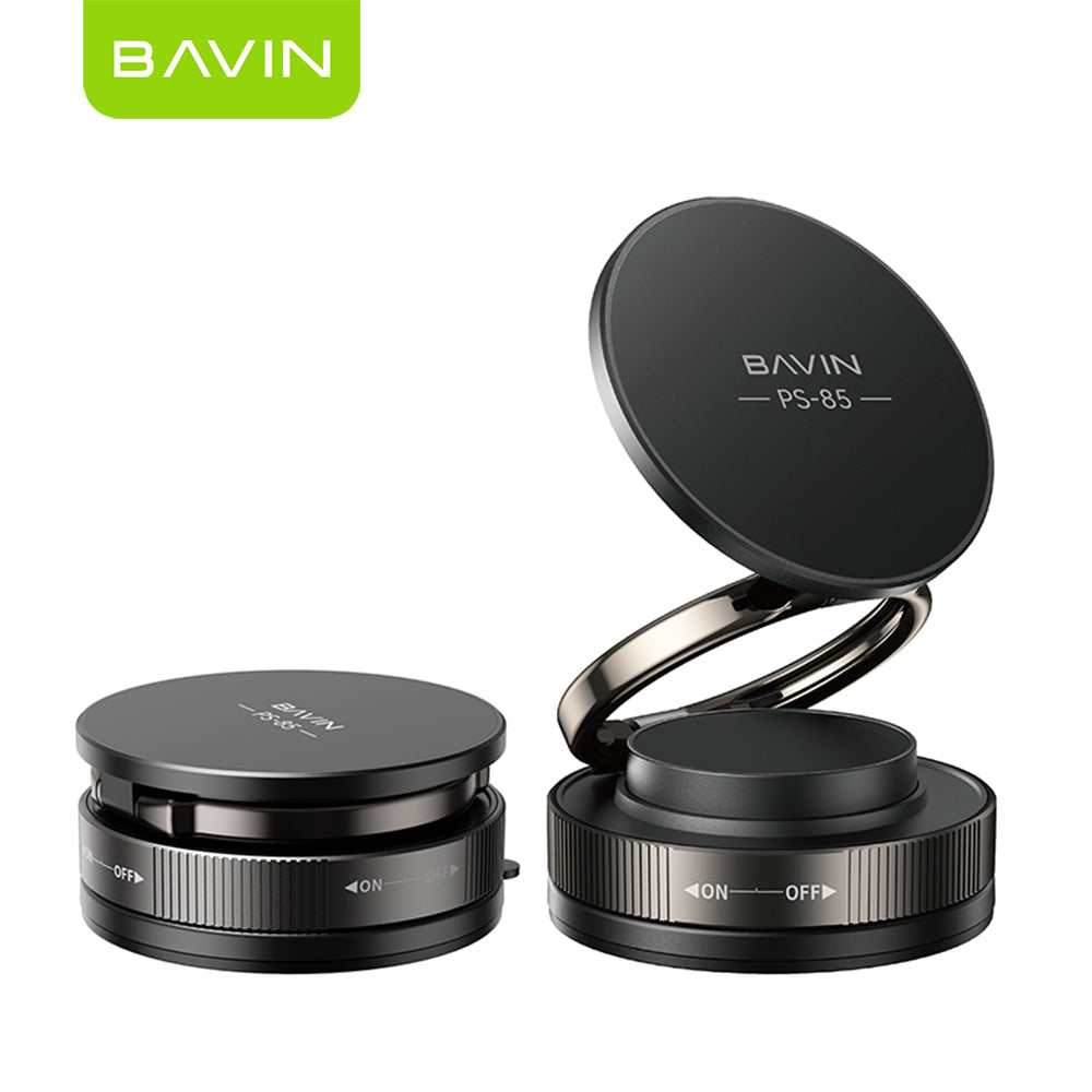 BAVIN D-S-PS85 Foldable Magnetic Vacuum Universal Car Mount 360° Rotating Phone Holder w/ Strong Magnetic Suction