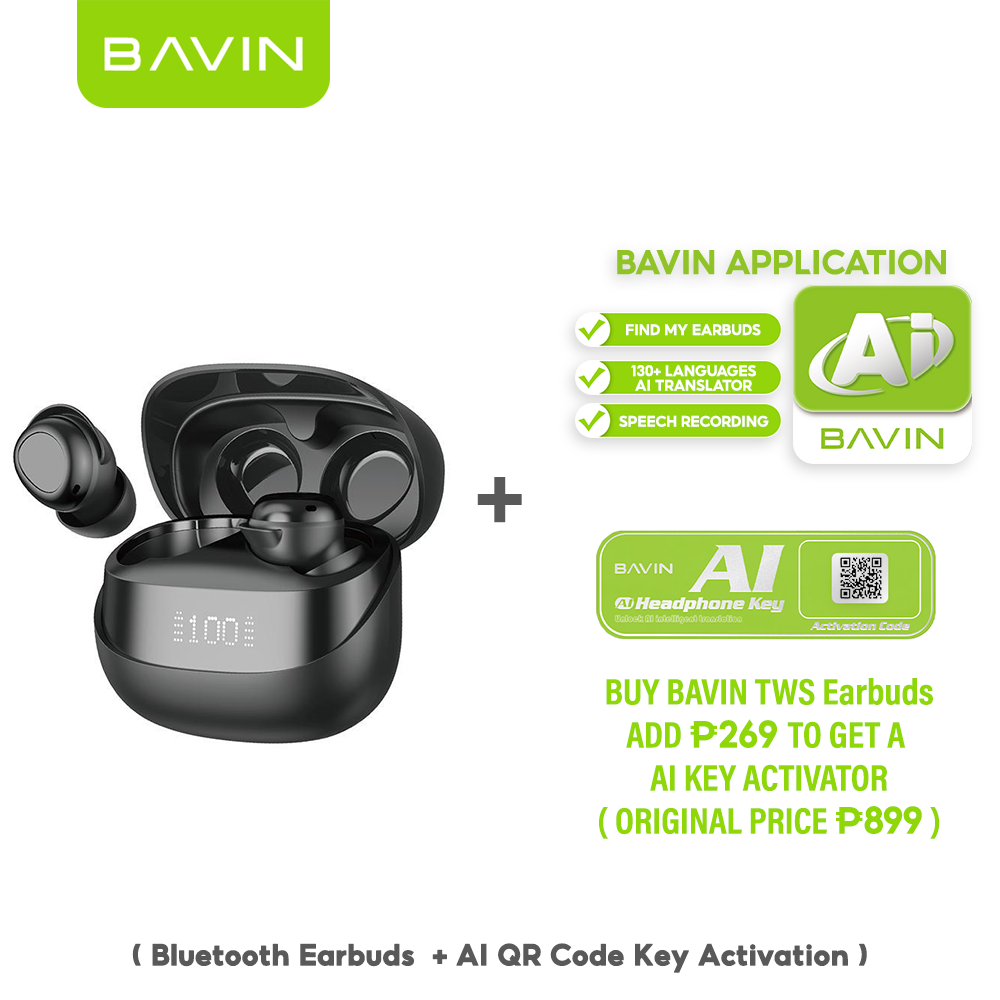 BAVIN BA83 TWS Wireless BT Earphone 5.4 w/ HiFi Stereo Sound Long Battery Life & Smart Touch Control