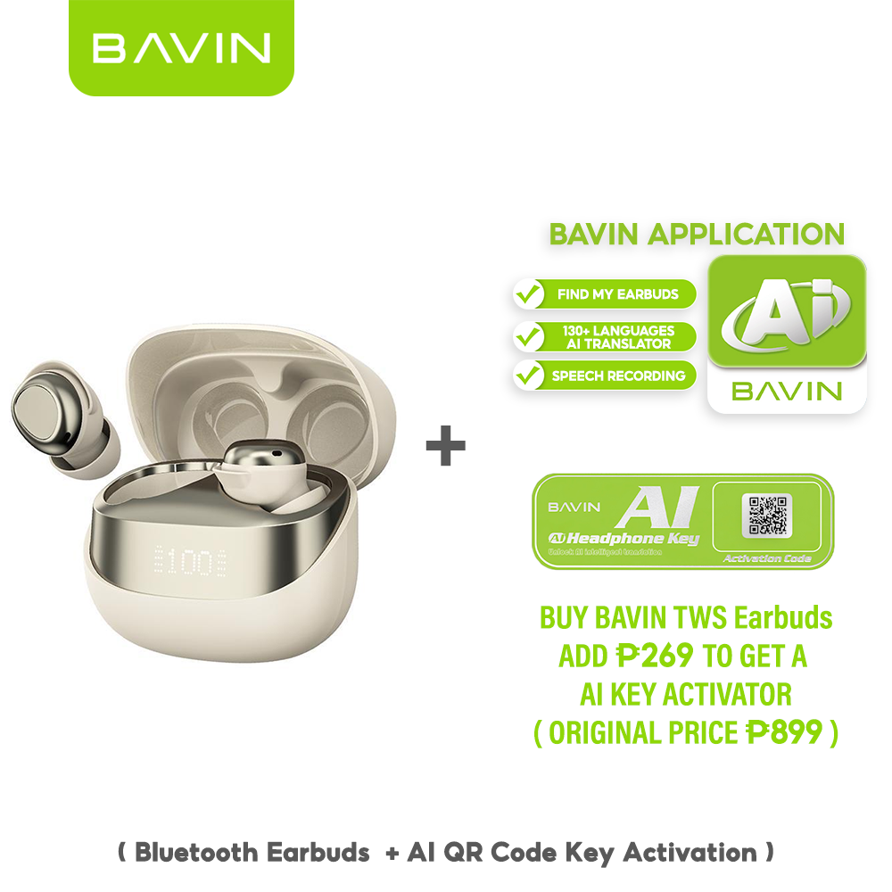 BAVIN HB-BA-83 TWS Bluetooth 5.4 Earbuds | HiFi Sound | Long Battery | Smart Touch | Type-C Fast Charging