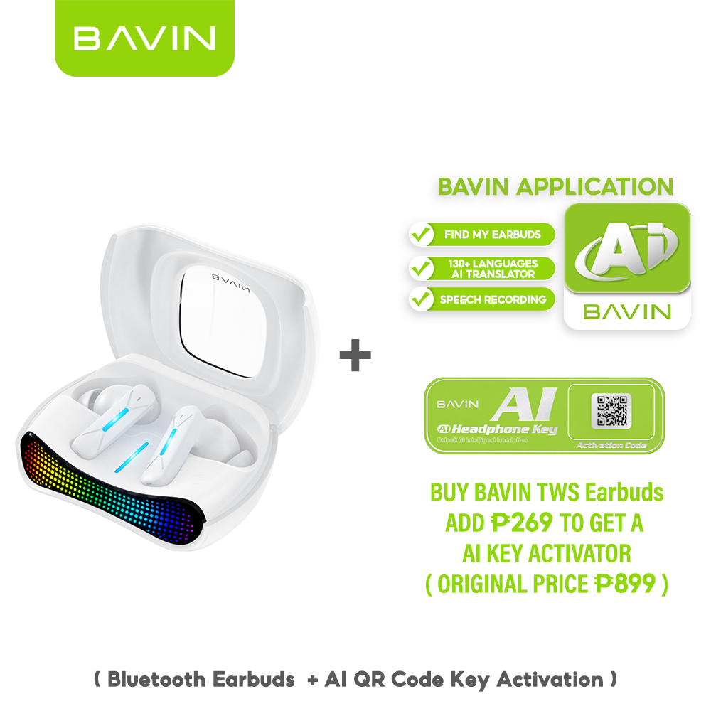 BAVIN HB-BA-95 Bluetooth 5.3 Gaming Earphones | HiFi Sound | ENC Noise Reduction | RGB Lights | 40H Battery Life