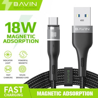 BAVIN U-CB235 18W Magnetic Charging Data Cable Fast Charging 1M for iPh Micro & Type-C