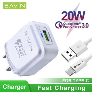 BAVIN C-PC635-XX QC3.0 20W Fast Charger w/ 1m Charging Cable