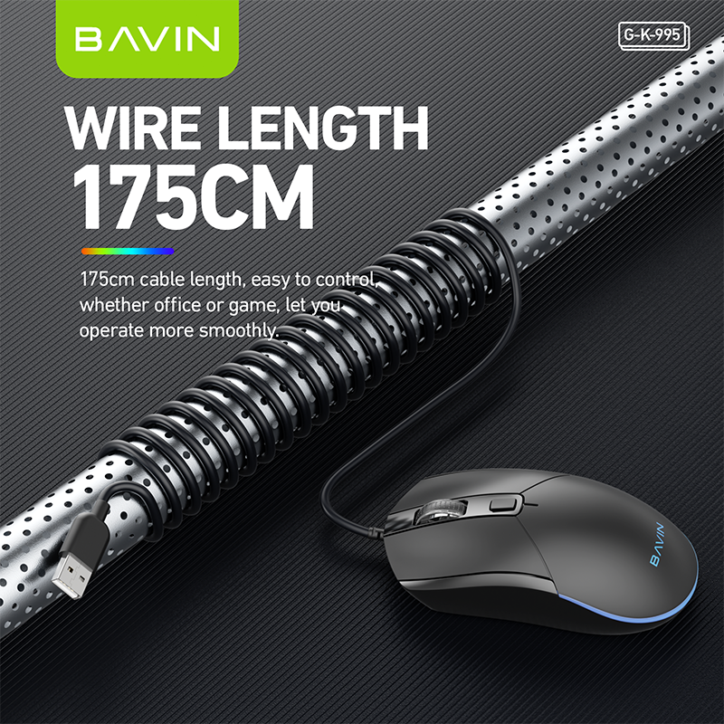 BAVIN G-K-995 Ergonomic Wired RGB Gaming Mouse