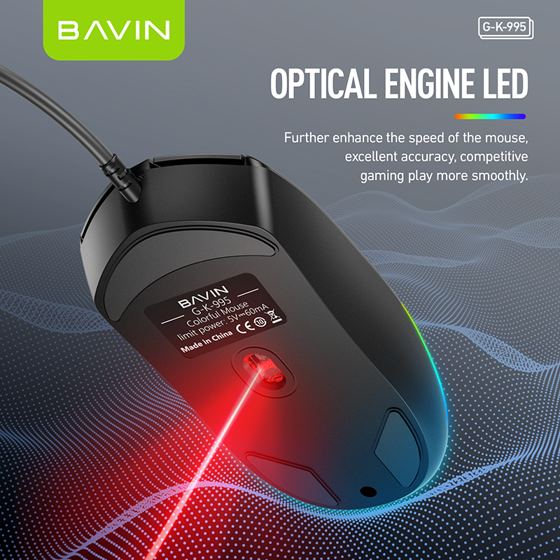BAVIN G-K-995 Ergonomic Wired RGB Gaming Mouse