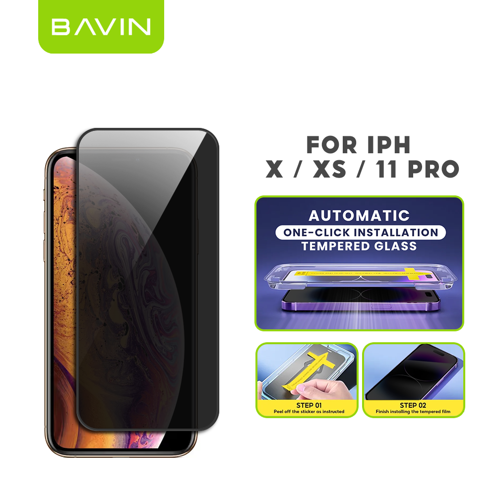 BAVIN S-Q11-XX One-Click Privacy Tempered Glass for iPhone X-16 / 16E Series