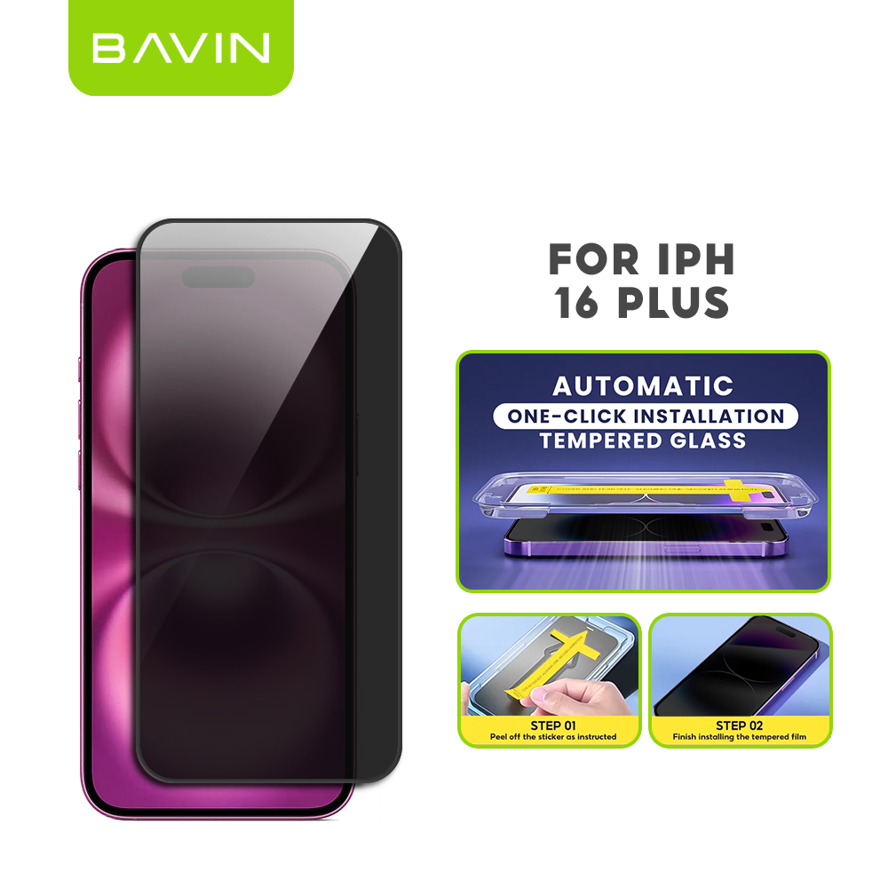 BAVIN S-Q11-XX One-Click Privacy Tempered Glass for iPhone X-16 / 16E Series