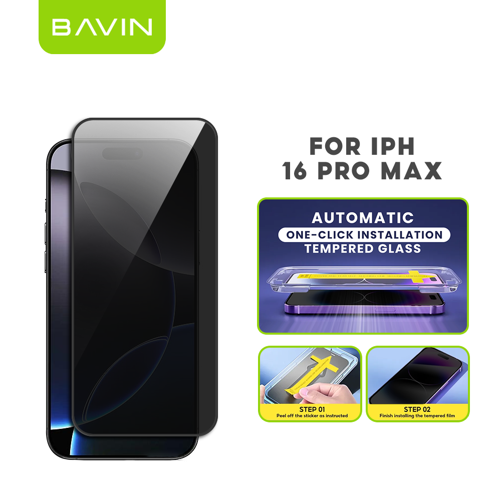 BAVIN S-Q11-XX One-Click Privacy Tempered Glass for iPhone X-16 / 16E Series