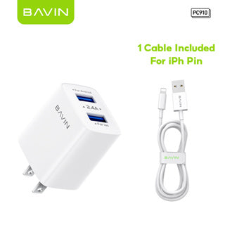 BAVIN C-PC910 2.4A USB Wall Charger w/ 1m Cable