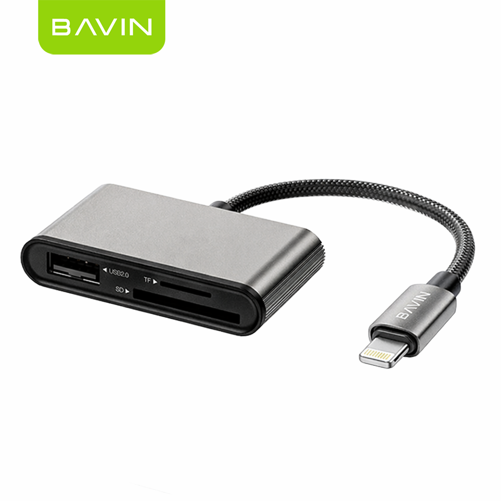 BAVIN O88 OTG 3in1 Card Reader Adapter for USB/TF/SD Card w/480Mbps Data Transfer for Laptop, Phones