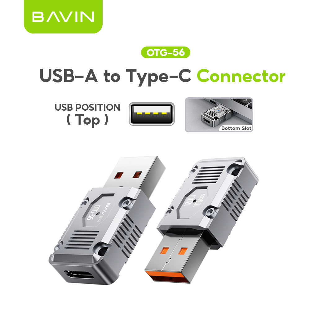 BAVIN O59 120W OTG Data Transfer & Fast Charging Adapter for USB to Type-C USB 3.1 & 10Gbps Speed