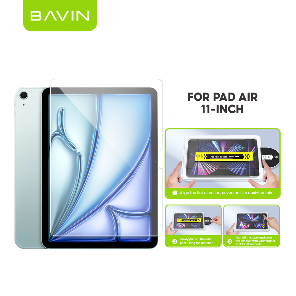 BAVIN Q17 One-Click Tempered Glass Protector for Pad Mini 6 / Air 1/2 / 9.7/10.5 / 11 / 13 Pro 2024
