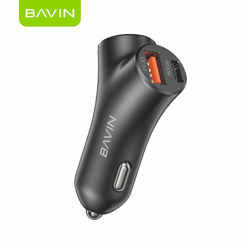 BAVIN C-C-PC2025 30W PD Fast Car Charger w/ 4 Ports (Dual USB & Type-C)
