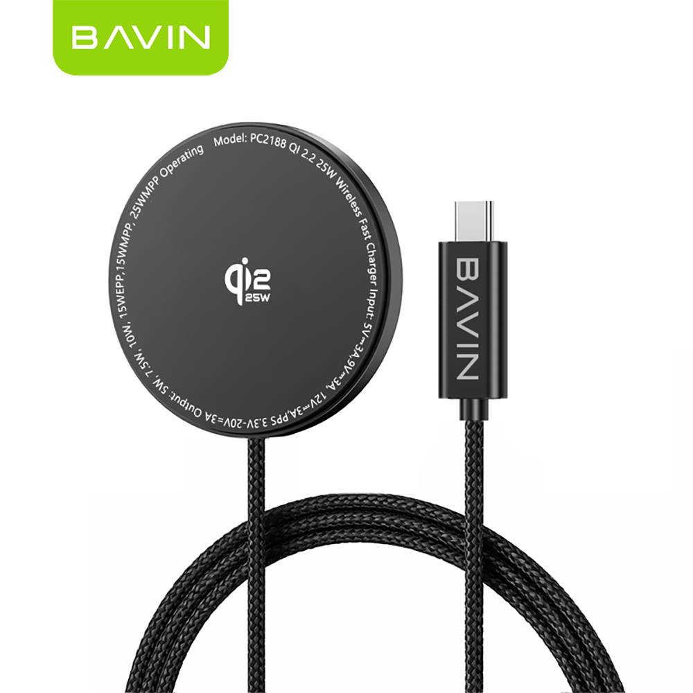 (Qi2 25W) BAVIN PC2021 15W / PC2188 25W Qi2.2 Magnetic Wireless Fast Charging charger for Android & iPhone 17 Series