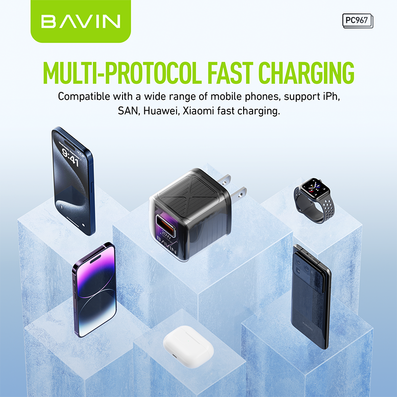 BAVIN C-PC967 20W Mini Fast Charger w/ Intelligent Chip for iPhone 16 & Android