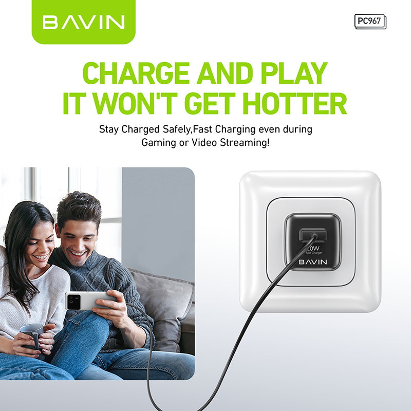 BAVIN C-PC967 20W Mini Fast Charger w/ Intelligent Chip for iPhone 16 & Android