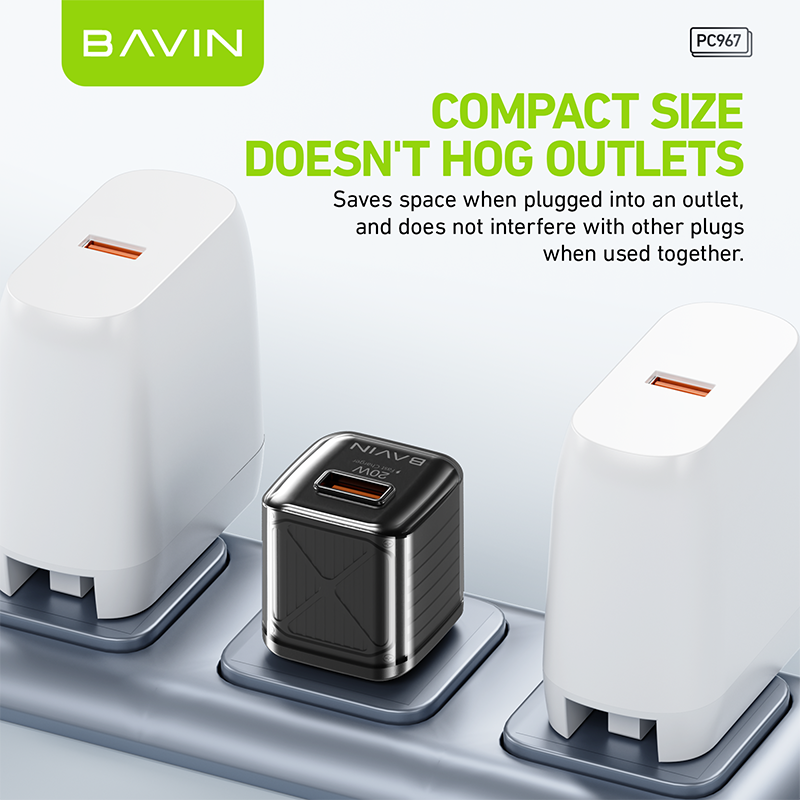 BAVIN C-PC967 20W Mini Fast Charger w/ Intelligent Chip for iPhone 16 & Android
