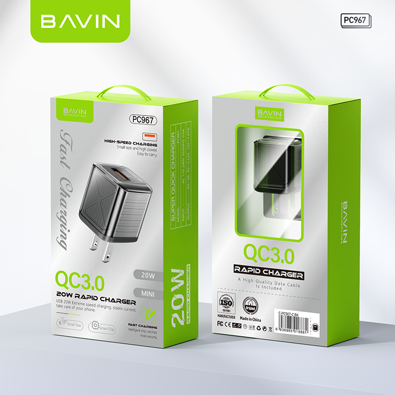 BAVIN C-PC967 20W Mini Fast Charger w/ Intelligent Chip for iPhone 16 & Android