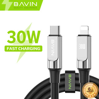 BAVIN CB288 18W PD Fast Charging Soft Silicone Thick Wire Data Cable Compatible for Smartphones