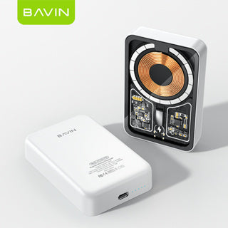BAVIN PC1055 Pro 5000mAh 20W Wireless Power Bank Magnetic Charging Supports iPhone 16 w/ Magnetic Ring