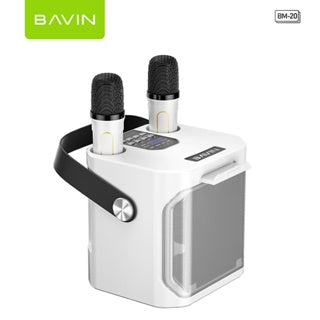 BAVIN DV-BM20 Professional Karaoke Bluetooth 5.0 Portable Speaker w/ Dual Microphones & Phone Stande
