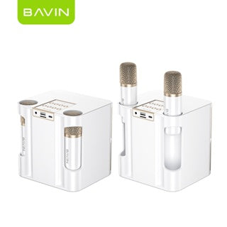 BAVIN DV-BM22 Mini Amplifier Karaoke Bluetooth 5.0 Wireless Speaker w/ Heavy Bass Sound & Dual Microphones