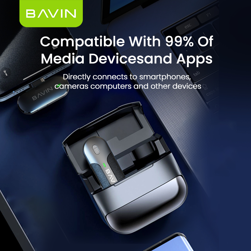 BAVIN H-MP-XX Wireless Lavalier Microphone for iPhone & Android