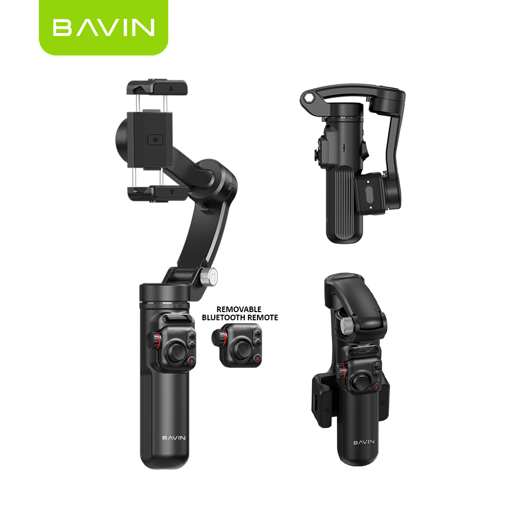BAVIN P30/P31 Foldable Phone 3-Axis Gimbal Stabilizer w/Tripod/Fill Light/AI Smart Face Tracking