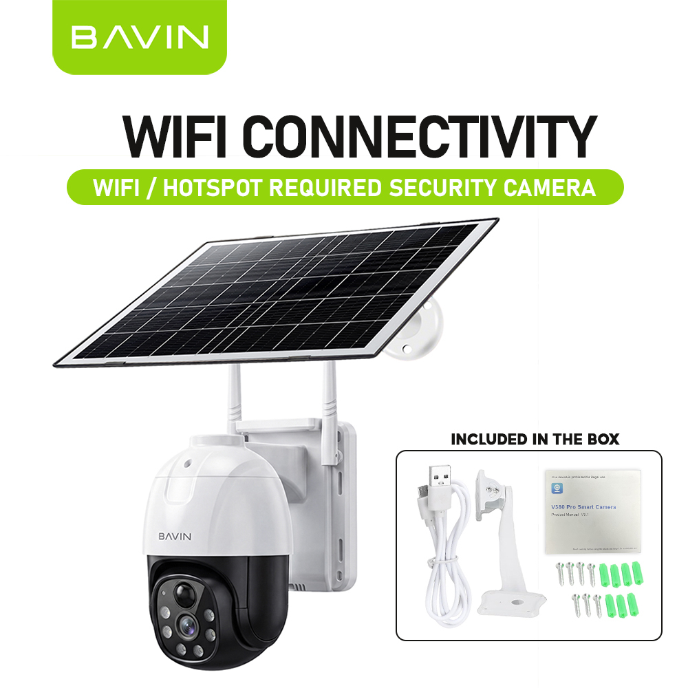 BAVIN SC802/SC803 Solar-Powered Outdoor Pan Wireless Security CCTV Camera 5MP HD PTZ Camera